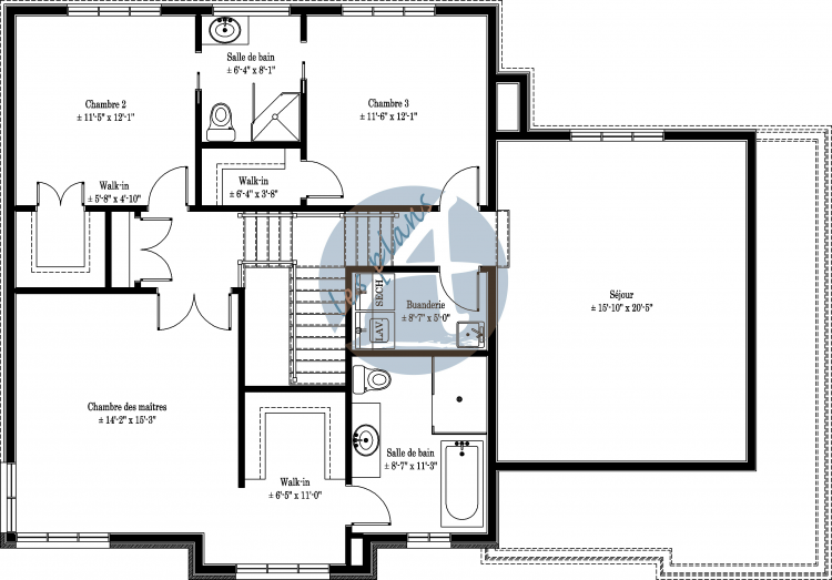 Plan de l'étage - Maison à 2 étages 13012