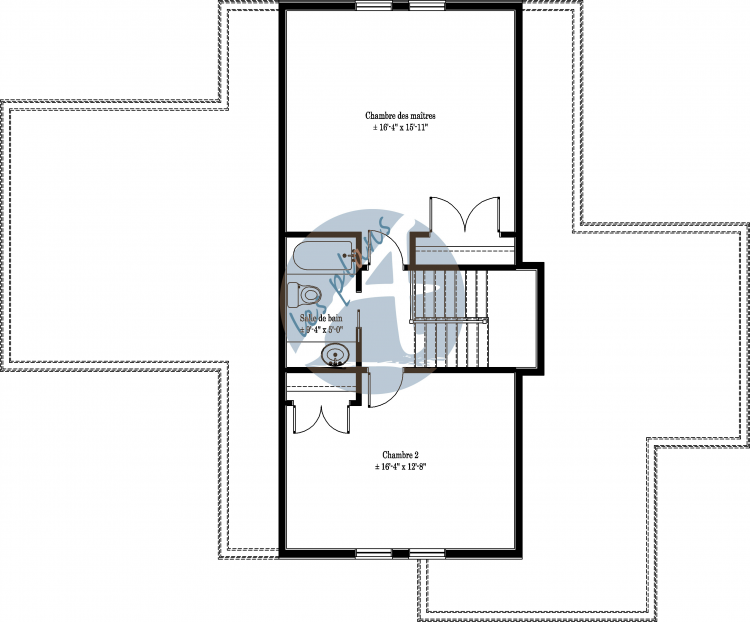 Plan de l'étage - Maison à 2 étages 13032A