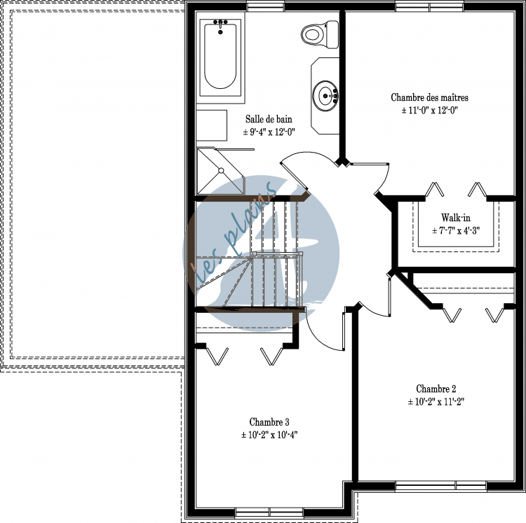 Plan de l'étage - Maison à 2 étages 13045