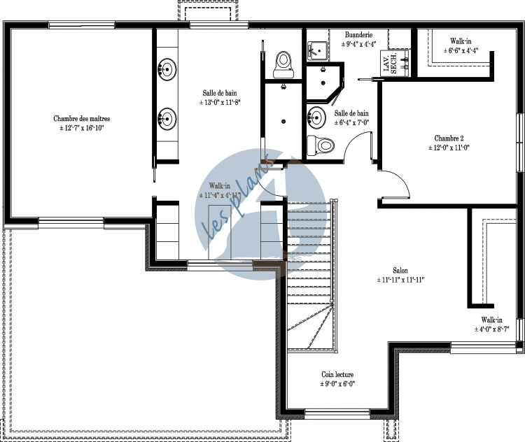 Plan de l'étage - Maison à 2 étages 14001