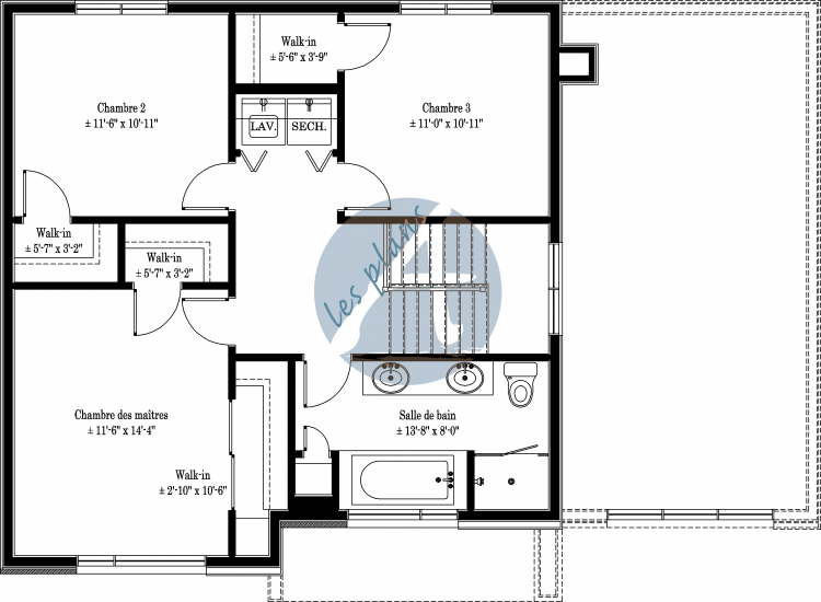 Plan de l'étage - Maison à 2 étages 14005