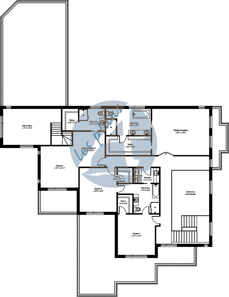 Plan de l'étage - Maison à 2 étages 14019C