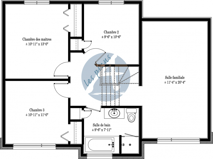 Plan de l'étage - Maison à 2 étages 14025