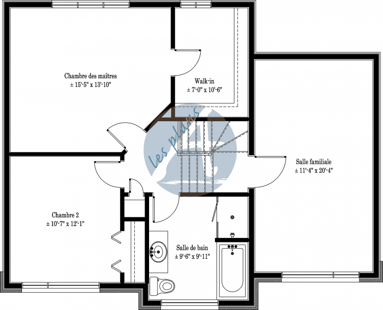 Plan de l'étage - Maison à 2 étages 14027