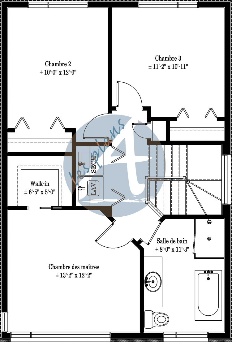Plan de l'étage - Maison à 2 étages 14031