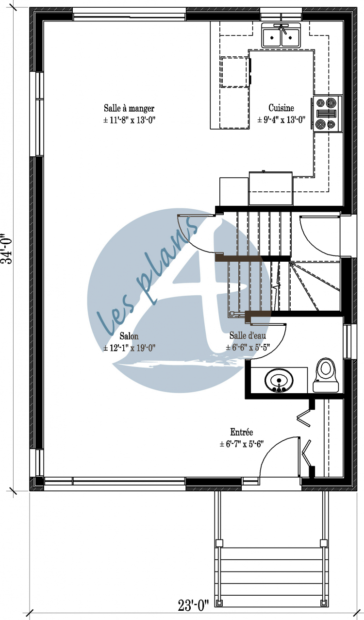 Plan du rez-de-chaussée - Cottage 14031