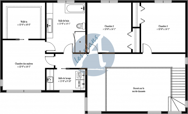 Plan de l'étage - Maison à 2 étages 14034