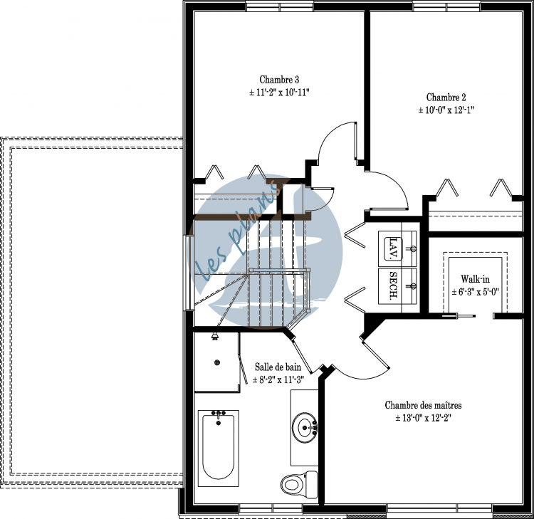 Plan de l'étage - Maison à 2 étages 14039A