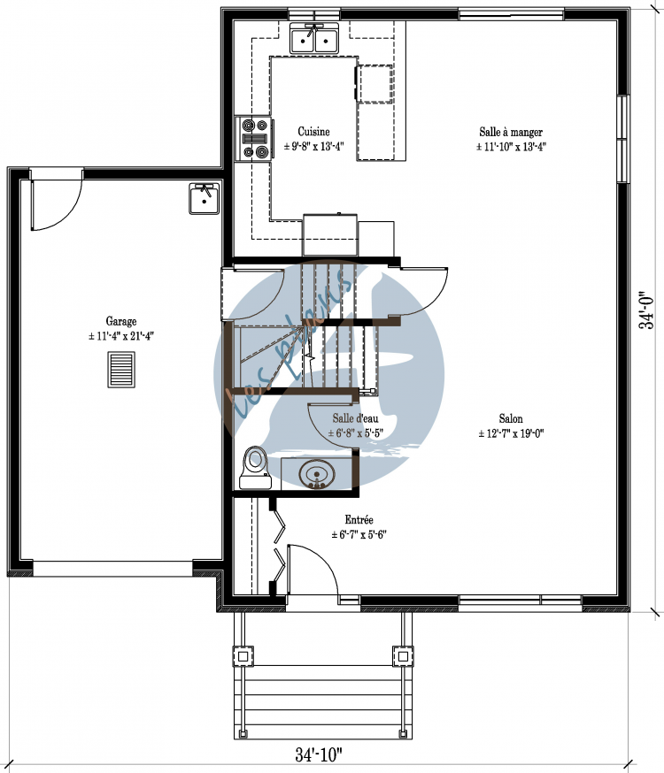 Plan du rez-de-chaussée - Cottage 14039A