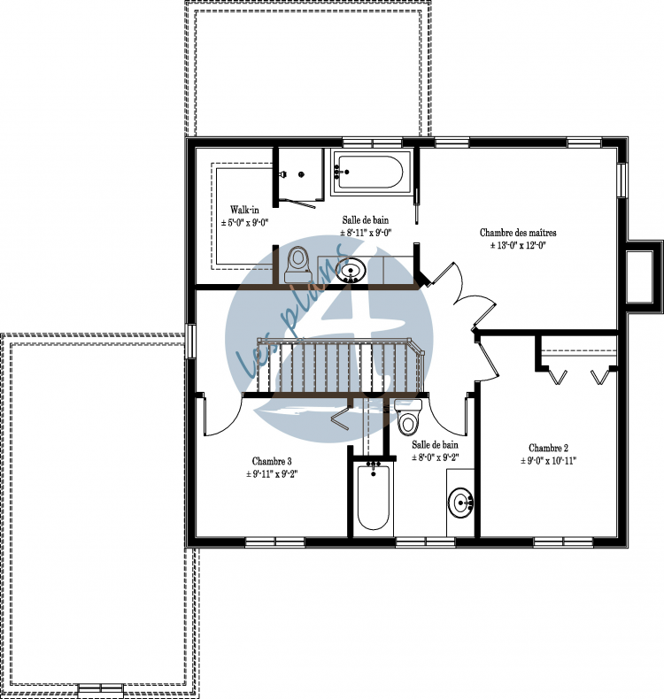 Plan de l'étage - Maison à 2 étages 14040