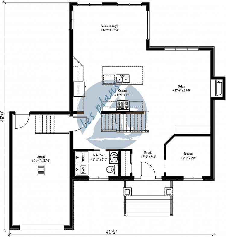 Plan du rez-de-chaussée - Cottage 14040