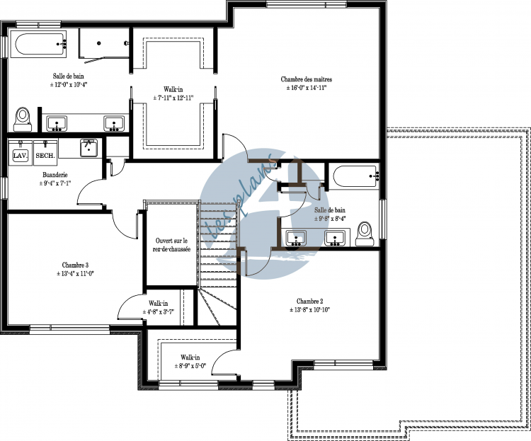 Plan de l'étage - Maison à 2 étages 15031A