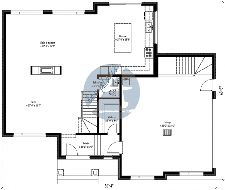 Plan du rez-de-chaussée - Cottage 15031A