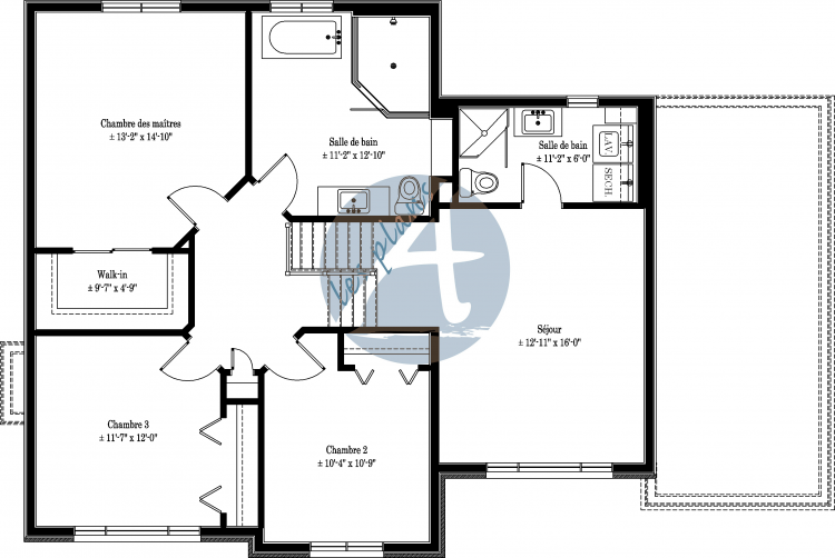 Plan de l'étage - Maison à 2 étages 15051