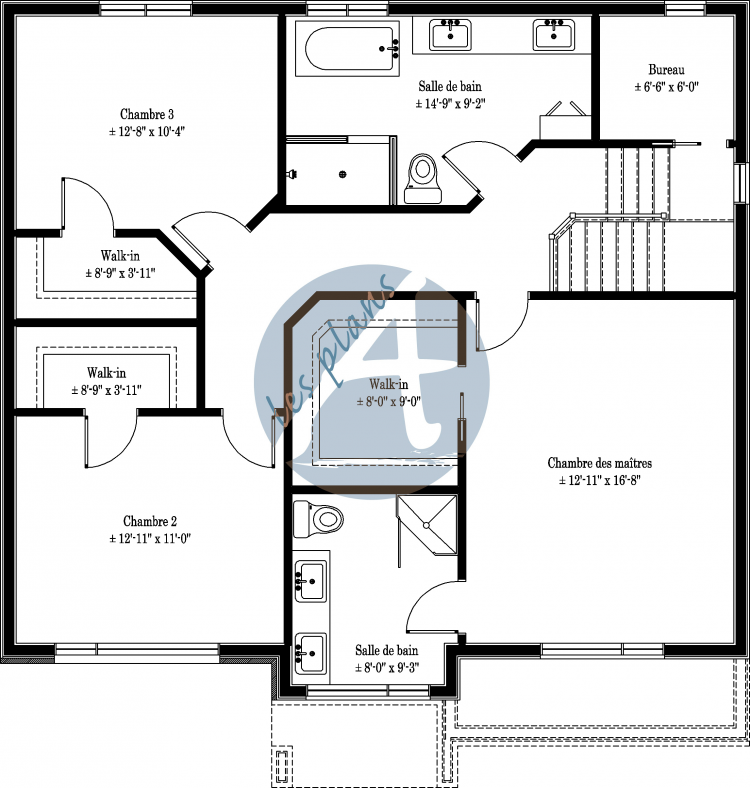 Plan de l'étage - Maison à 2 étages 16010