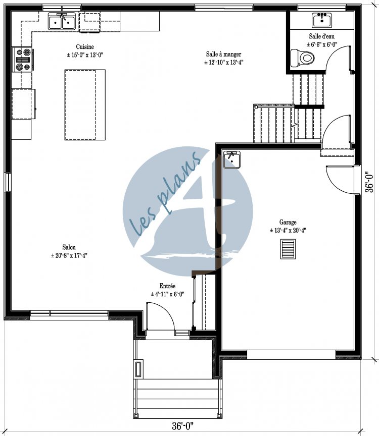 Plan du rez-de-chaussée - Cottage 16010