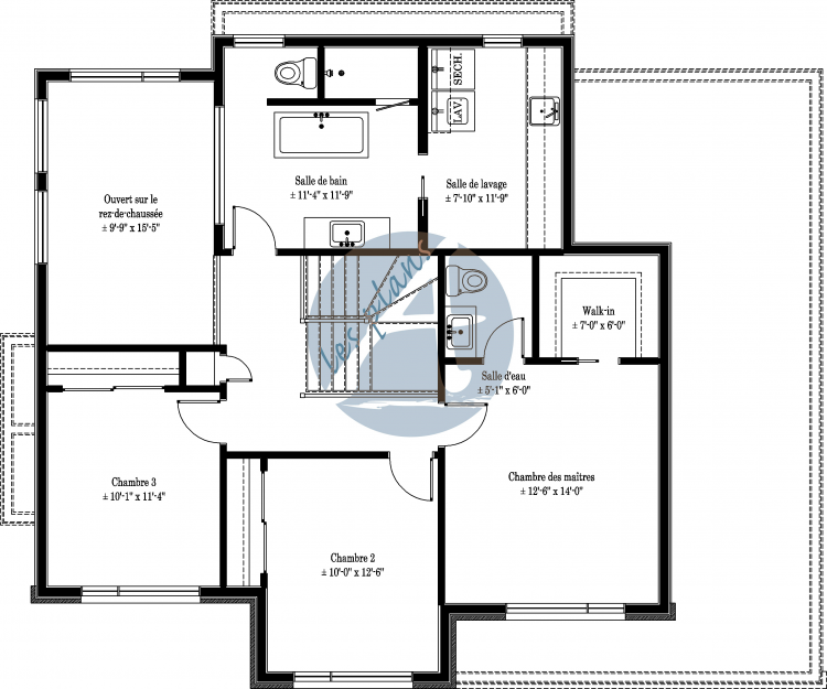 Plan de l'étage - Maison à 2 étages 16011
