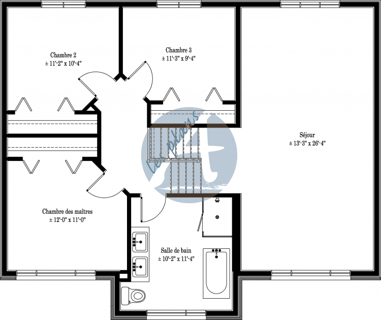 Plan de l'étage - Maison à 2 étages 16013