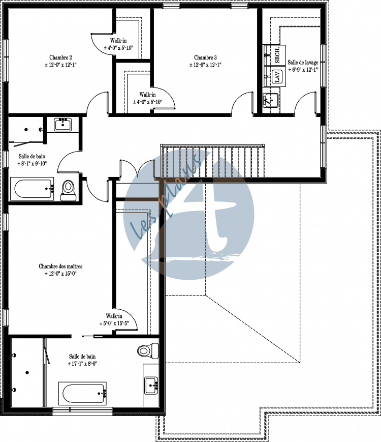 Plan de l'étage - Maison à 2 étages 16043A