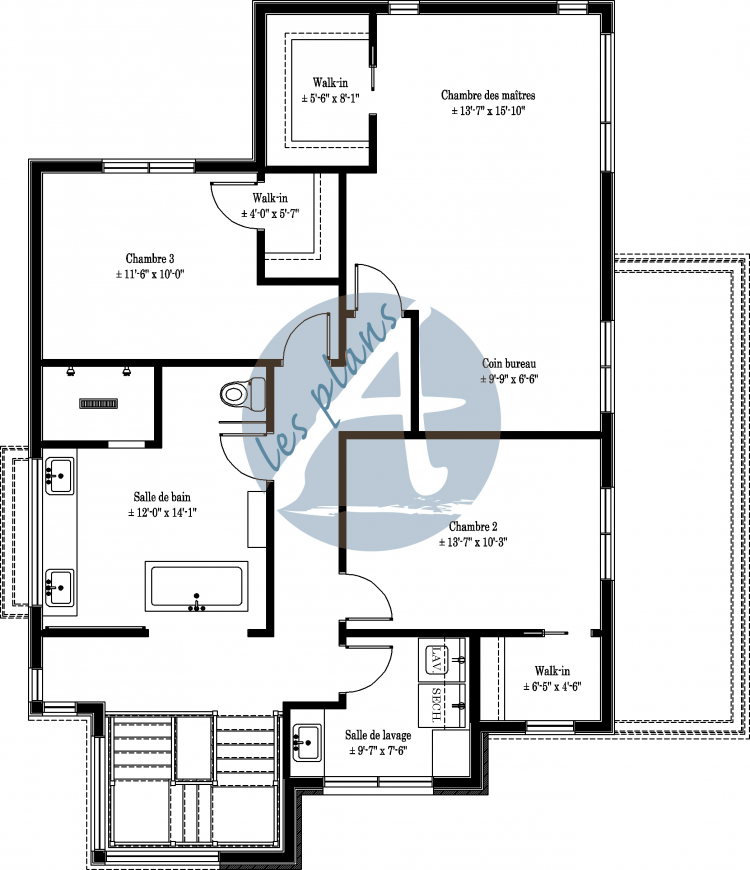 Plan de l'étage - Maison à 2 étages 16059A