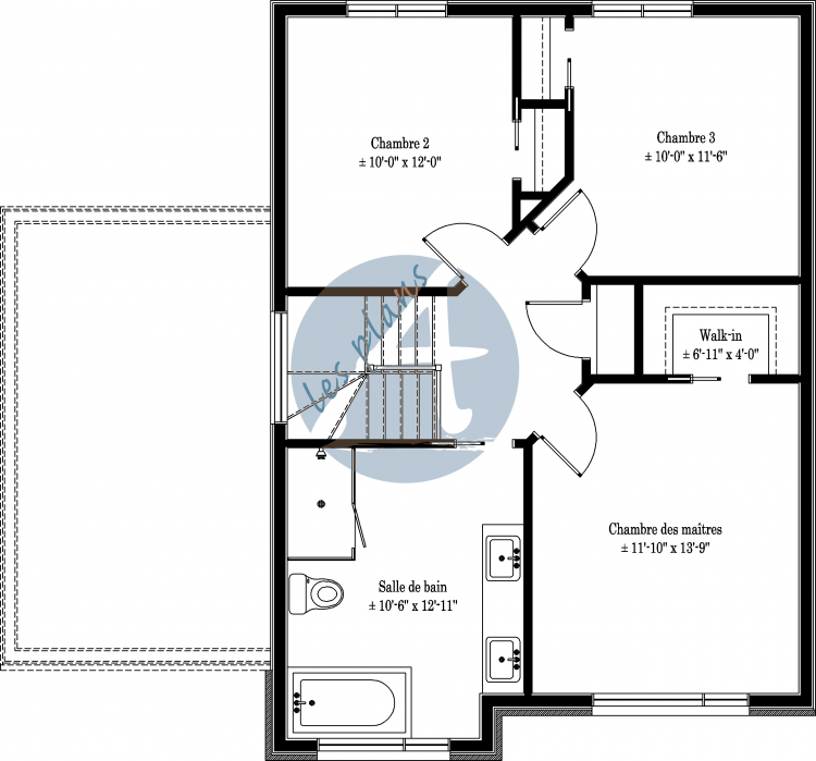 Plan de l'étage - Maison à 2 étages 16064