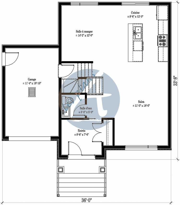 Plan du rez-de-chaussée - Cottage 16064
