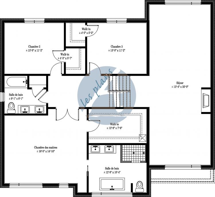 Plan de l'étage - Maison à 2 étages 16066