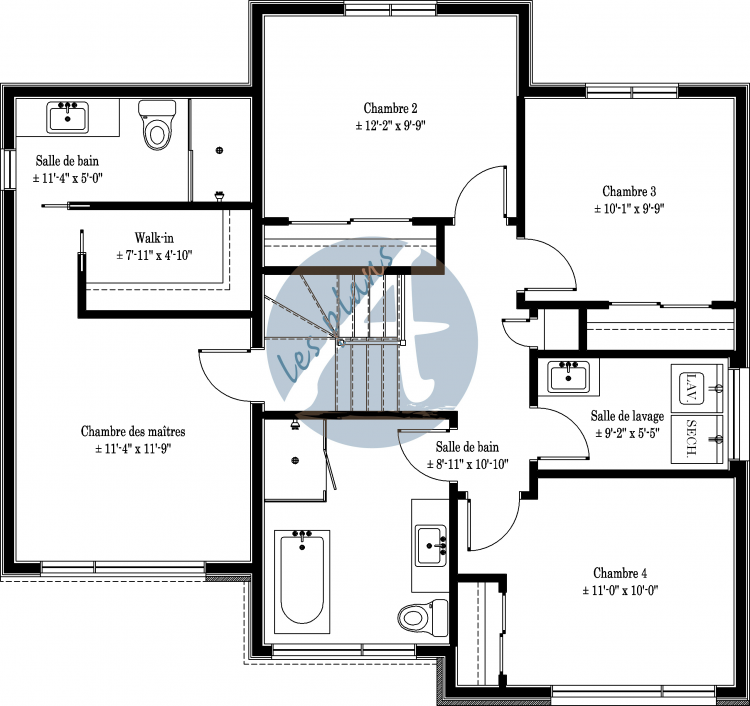 Plan de l'étage - Maison à 2 étages 18005