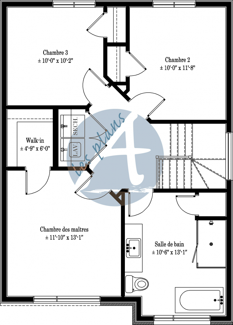 Plan de l'étage - Maison à 2 étages 18007