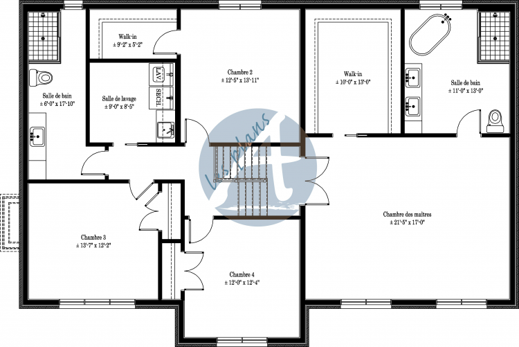 Plan de l'étage - Maison à 2 étages 18012A