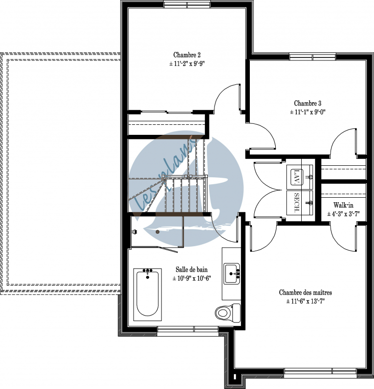 Plan de l'étage - Maison à 2 étages 18021A