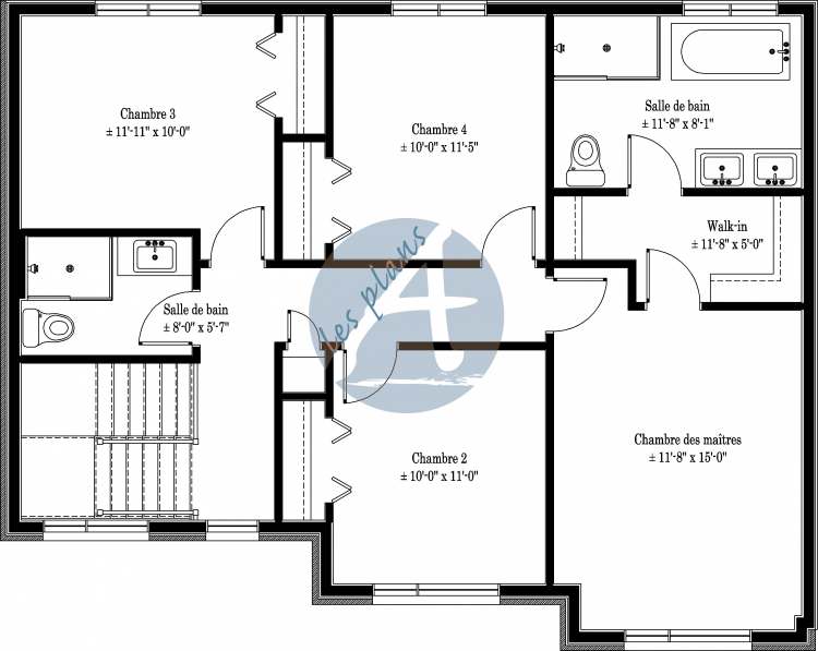 Plan de l'étage - Maison à 2 étages 18023