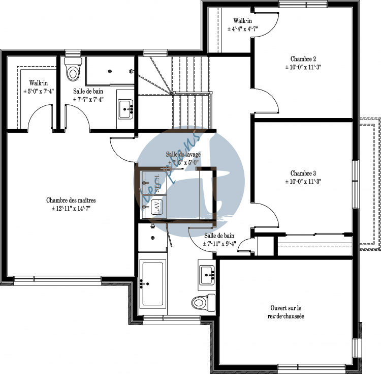 Plan de l'étage - Maison à 2 étages 18025