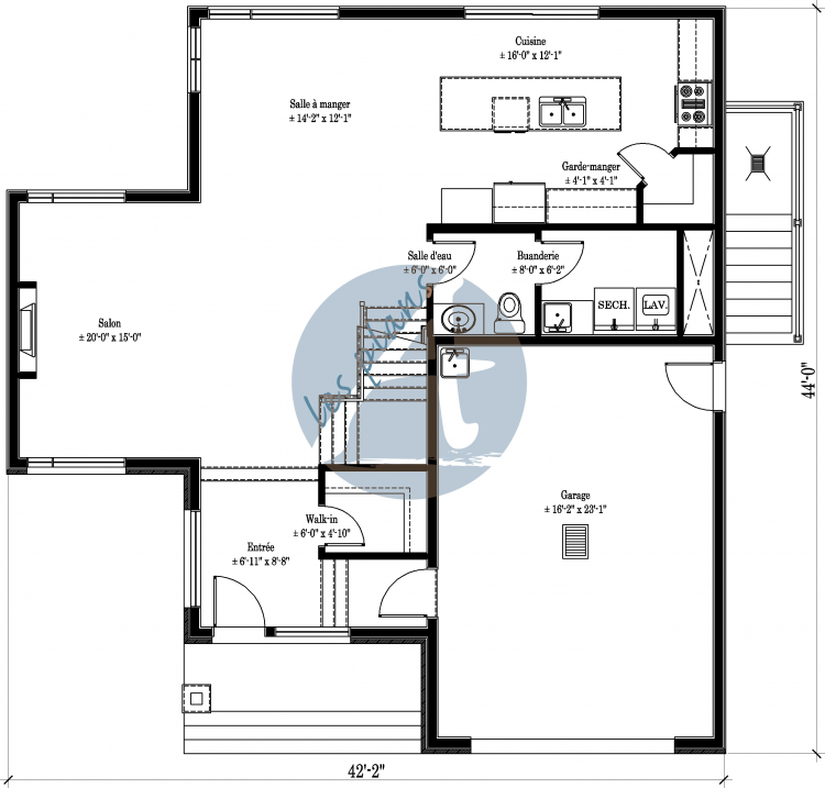 Plan du rez-de-chaussée - Cottage 18065A