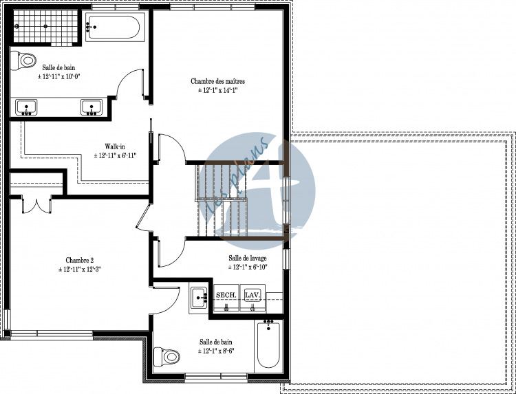 Plan de l'étage - Maison à 2 étages 18082C