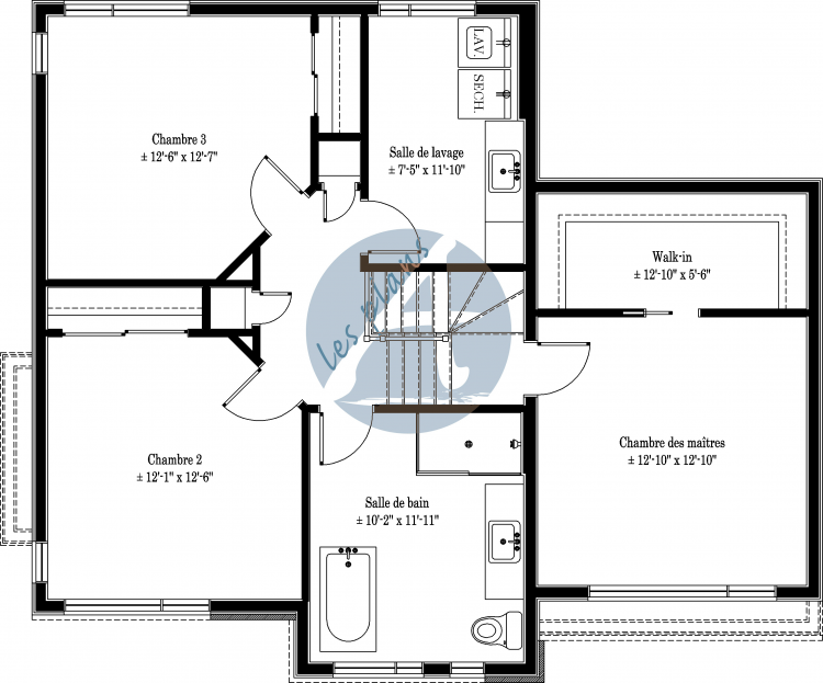 Plan de l'étage - Maison à 2 étages 18102B