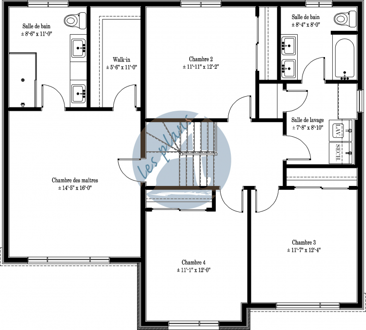 Plan de l'étage - Maison à 2 étages 19006