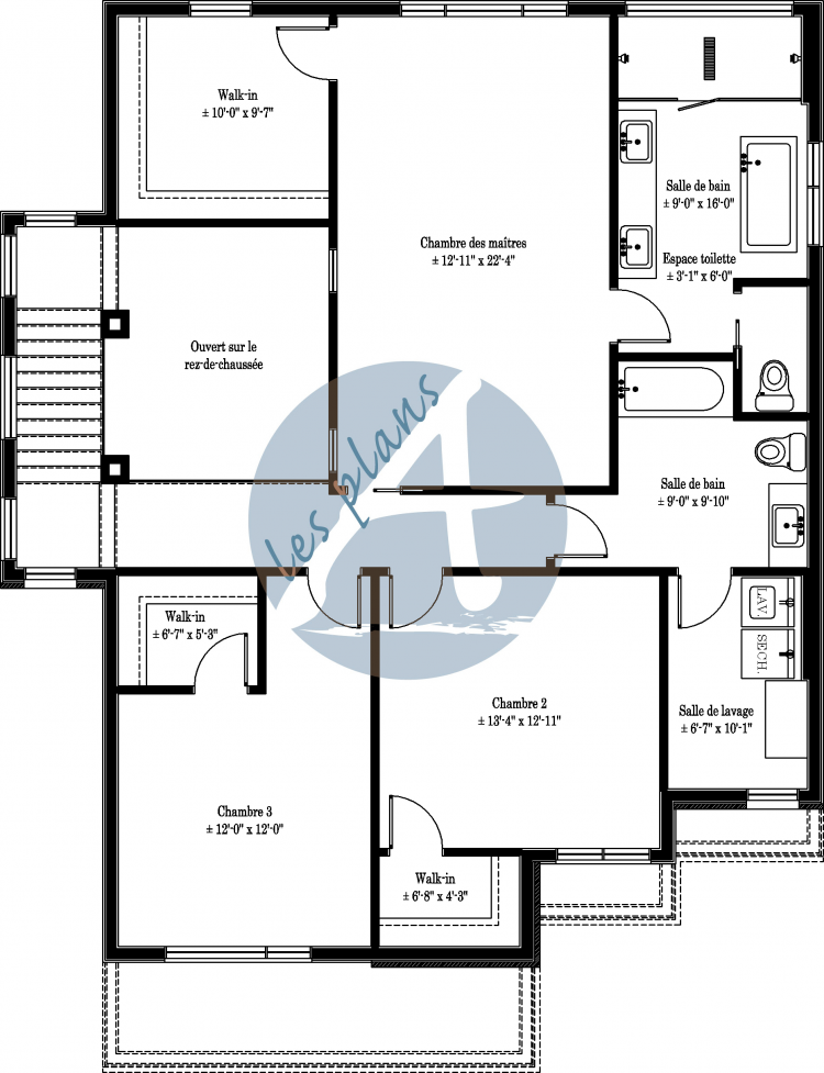 Plan de l'étage - Maison à 2 étages 19018A
