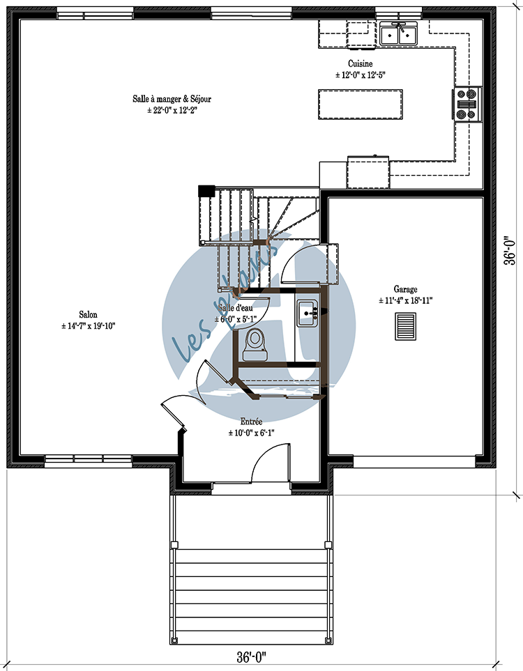 Plan du rez-de-chaussée - Cottage 19022