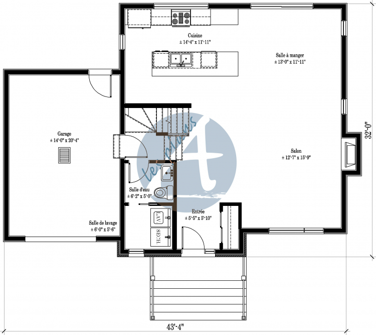 Plan du rez-de-chaussée - Cottage 19044