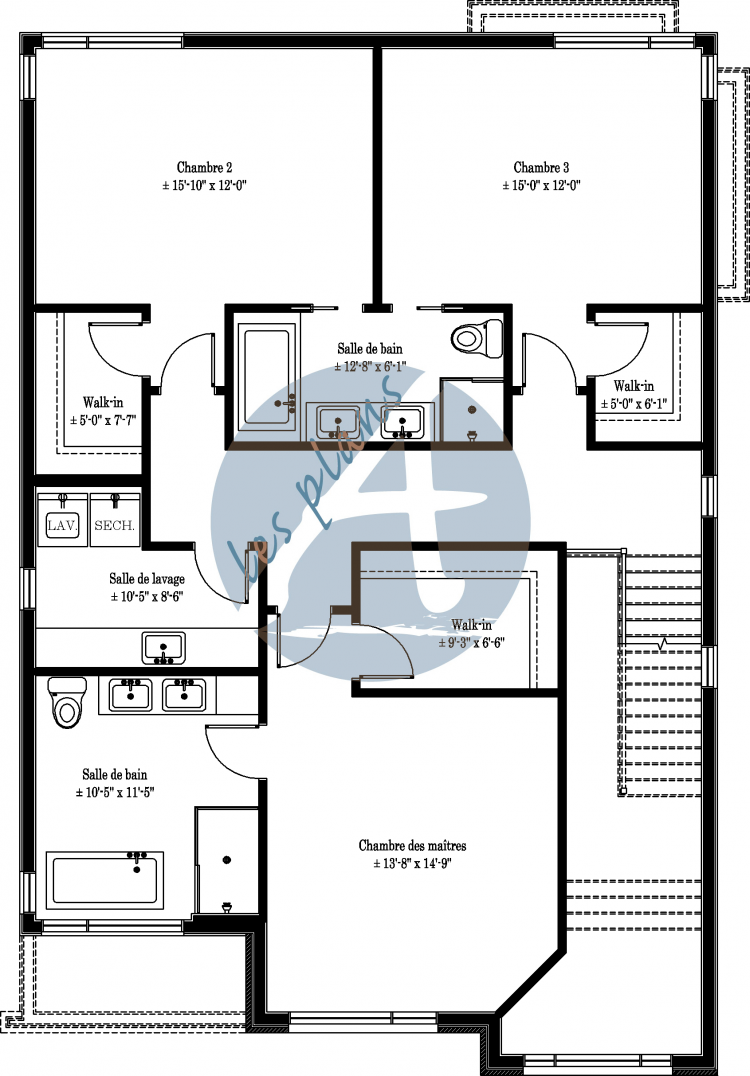 Plan de l'étage - Maison à 2 étages 19086