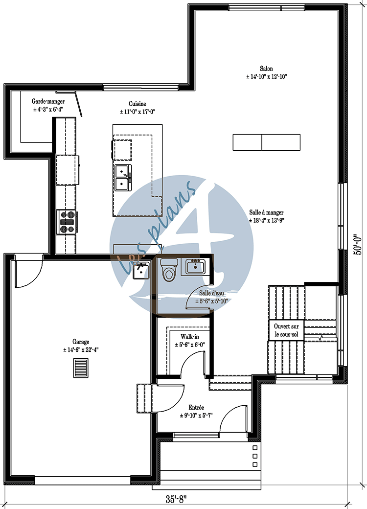 Plan du rez-de-chaussée - Cottage 20078