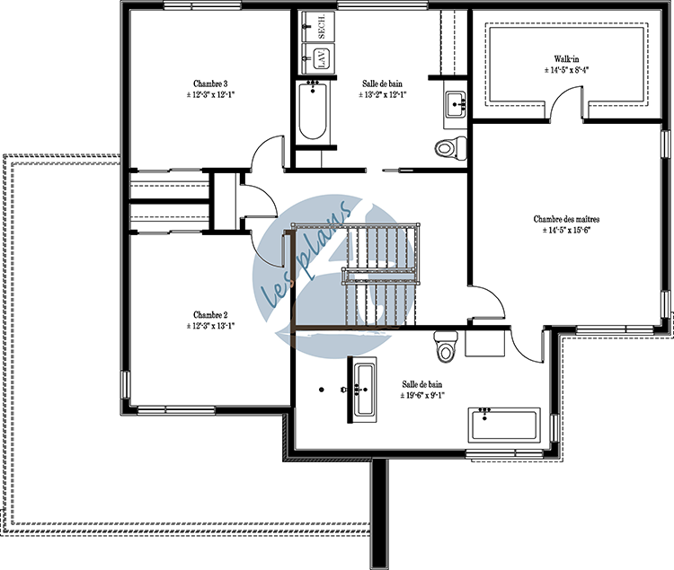Plan de l'étage - Maison à 2 étages 21002