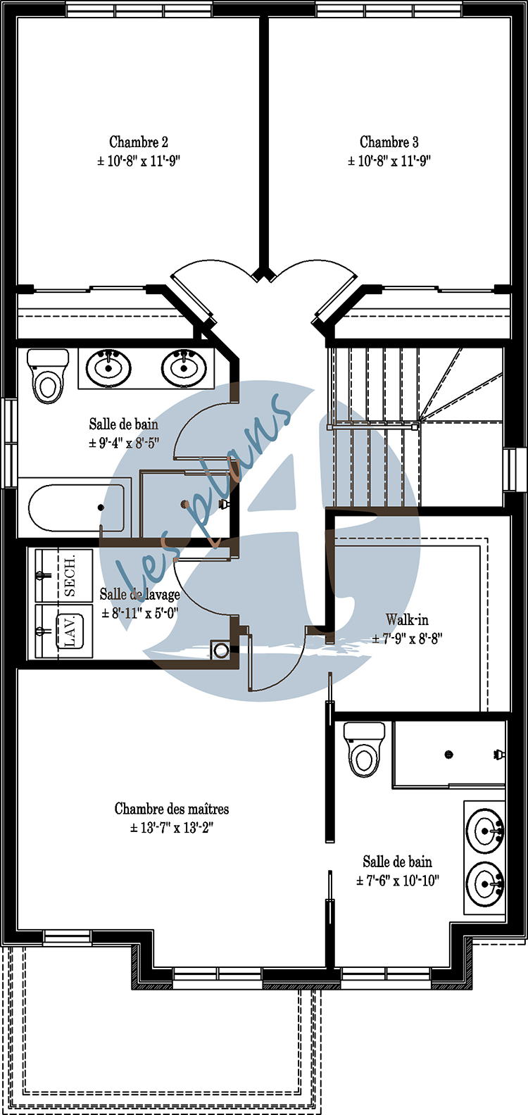 Plan de l'étage - Maison à 2 étages 21021