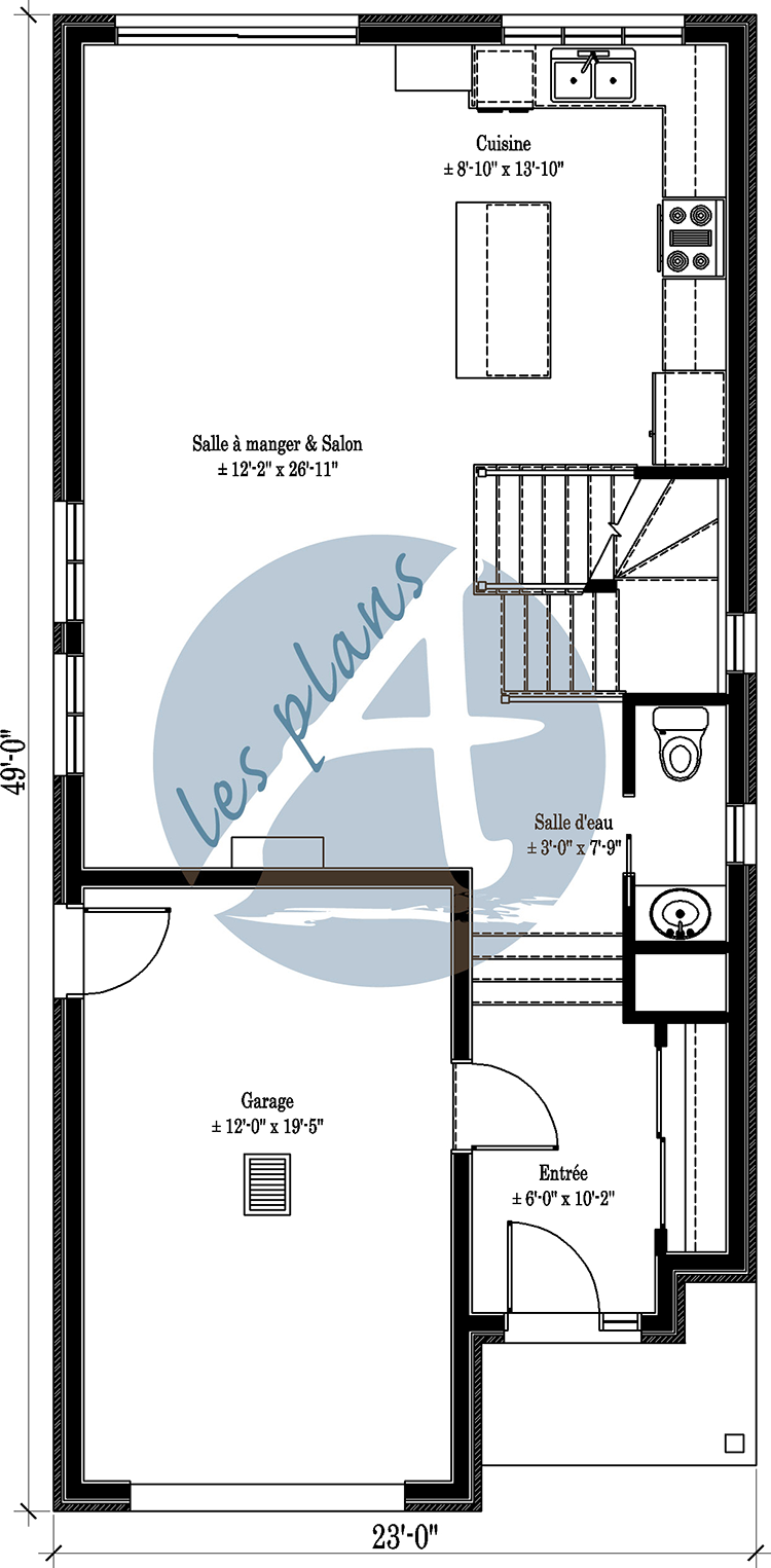 Plan du rez-de-chaussée - Cottage 21021