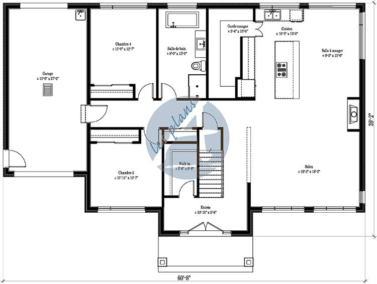 Plan du rez-de-chaussée - Maison à 2 étages 21111