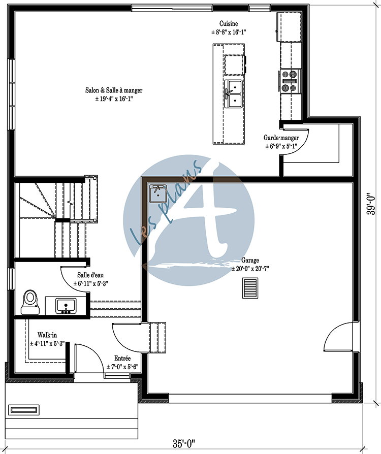 Plan du rez-de-chaussée - Cottage 22033A