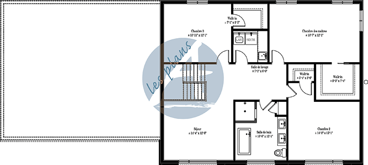 Plan de l'étage - Maison à 2 étages 23022C