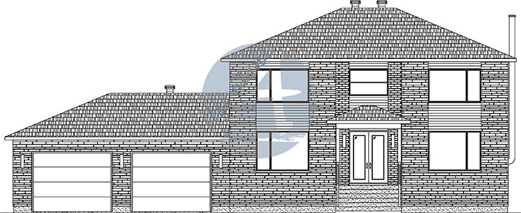 Façade - Maison à 2 étages 23022C