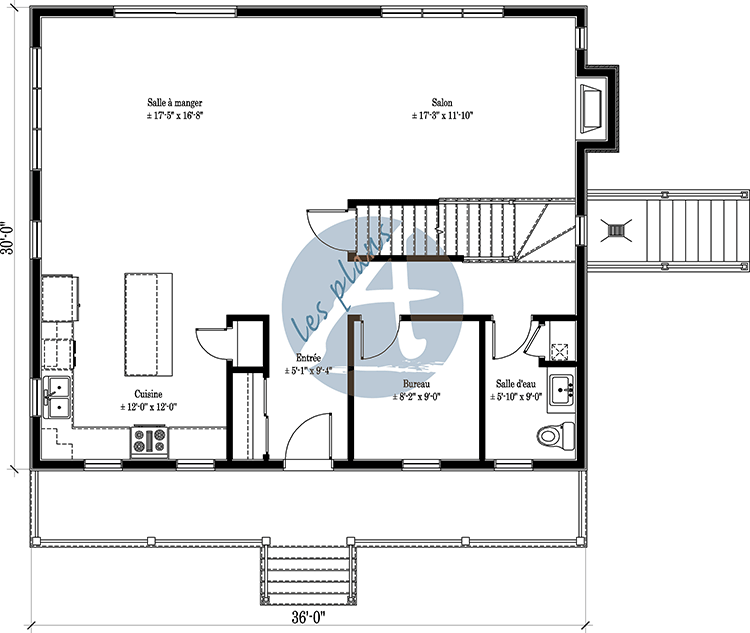 Plan du rez-de-chaussée - Cottage 23076